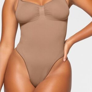 SKIMS Brown Chemise with Adjustable Straps